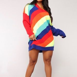 Rainbow Sweater Dress
